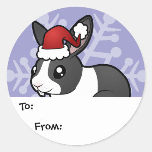 Adesivo Coelho de Natal (orelha em pé pelo liso)