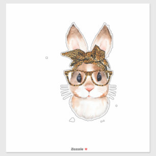 Adesivo Coelho de Páscoa Bonito Mamãe Páscoa Leopardo Ano 