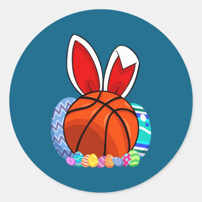 Adesivo Coelho de Páscoa de Basquetebol (Frente)
