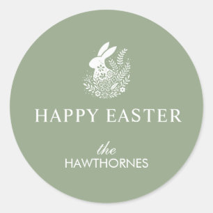 Adesivo Coelho de Páscoa Floral Pastel