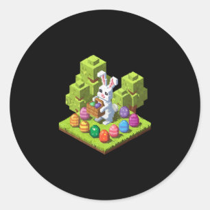 Adesivo Coelho de Páscoa Pixel Gamer de Vídeo Caça ao Ovo 