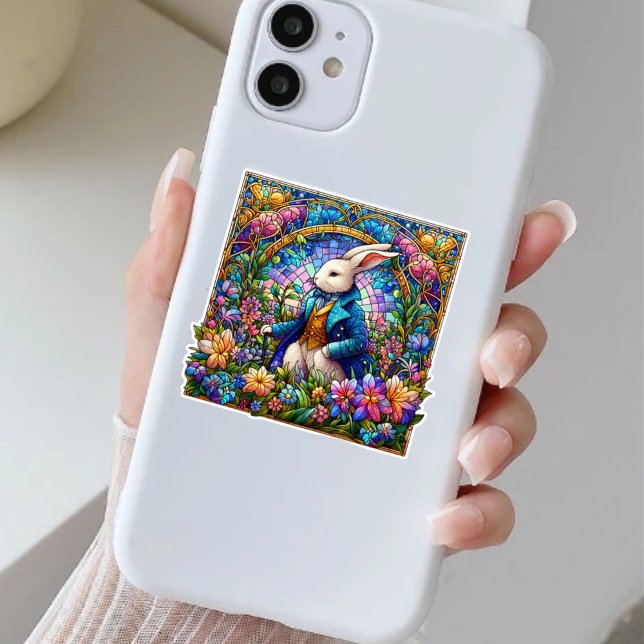 Adesivo Coelho De Páscoa rico Em Jardim De Vidro Estreito (Criador carregado)