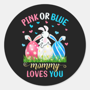 Adesivo Coelho de Páscoa Rosa ou Azul Mamãe Ama Você Revel