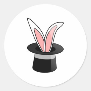 Adesivo Coelho em um truque de magia do chapéu