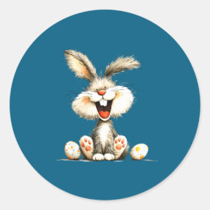 Adesivo Coelho engraçado e fofinho com pelo selvagem arte