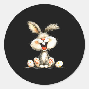 Adesivo Coelho engraçado e fofinho com pelo selvagem arte