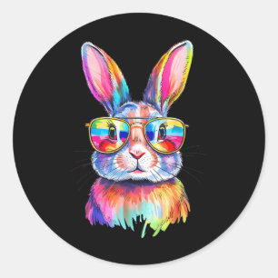Adesivo Coelho Engraçado Páscoa Coelho Sungs Tie Dye Homen