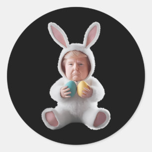 Adesivo Coelho Engraçado Páscoa Trump Meme Feliz Dia de Pá
