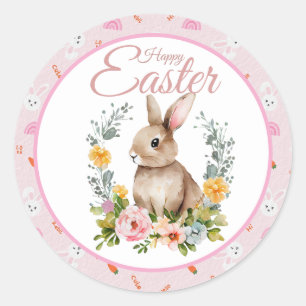 Adesivo Coelho Floral Coroa de Água Easter Adorável