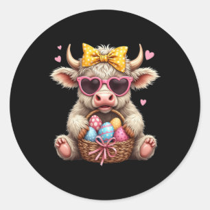 Adesivo Coelho Fofo Vaca Fazendeiro Ocidental Retro Dia de