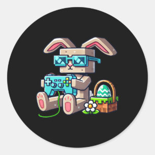 Adesivo Coelho Gamer Pixel Páscoa Para Crianças Adolescent