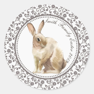 Adesivo Coelho marrom personalizado da páscoa