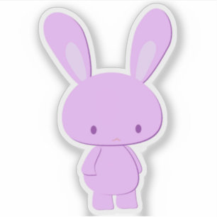 Adesivo Coelho Minimalista Roxo Pastel Kawaii Fofo