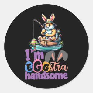 Adesivo Coelho Muito Bonito Pescando B Peixe Páscoa Da
