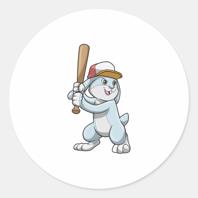 Adesivo Coelho no Baseball com Baco de Baseball (Frente)