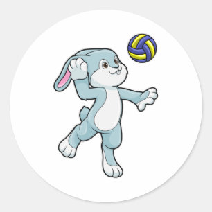 Adesivo Coelho no Esporte com Voleibol