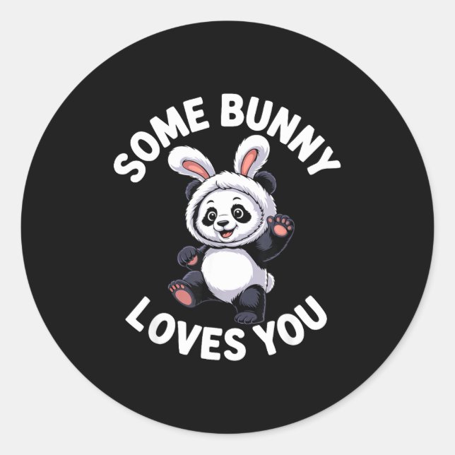 Adesivo Coelho Panda Fofo de Páscoa Algum Coelho Te Ama  (Frente)