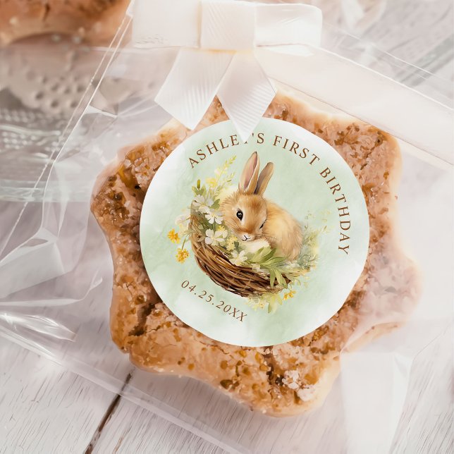 Adesivo Coelho Primavera Floral Alguns primeiros aniversar (Criador carregado)