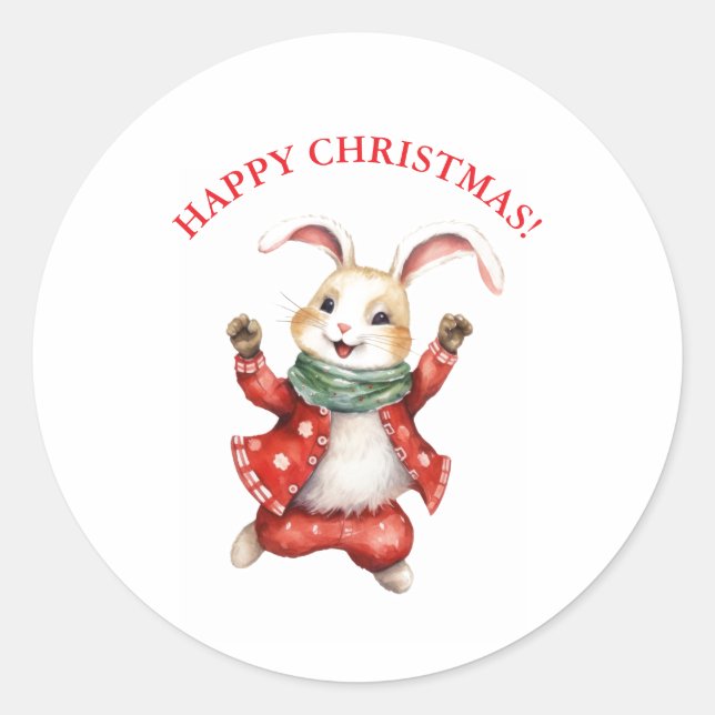 ADESIVO COELHO RETRÔ NATAL FELIZ (Frente)