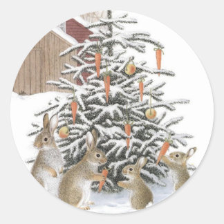 Adesivo coelhos de Natal