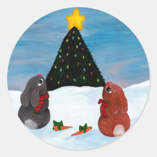 Adesivo Coelhos do Natal