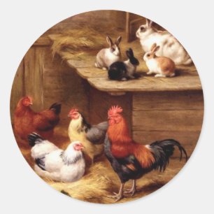 Adesivo Coelhos dos animais de fazenda das galinhas do