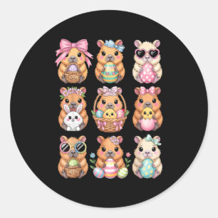 Adesivo Coelhos Easter Capybaras Fofos Caça de Ovos de Cap