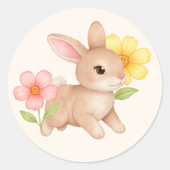 Adesivo Coelhozinho Bebê Fofinho com Bochechas Rosadas (Frente)