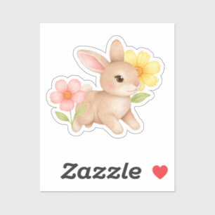 Adesivo Coelhozinho Bebê Fofo Coelho Flores