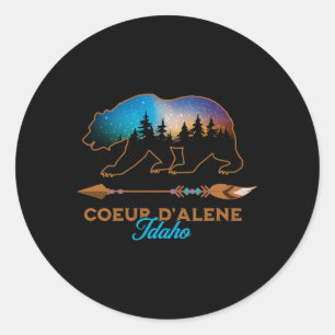 Adesivo Coeur D'alene Idaho Urso Noite Estrelada Viagem Le