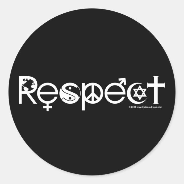 Adesivo Coexistir com Respeito - Paz Bondade & Tolerância (Frente)