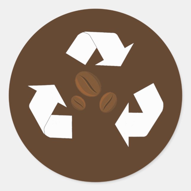 Adesivo Coffee Bean Recycling Eco friendly Product Earth (Frente)
