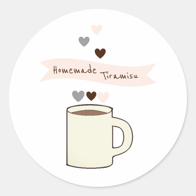 Adesivo Coffee Bridal Shower Homemade Tiramisu (Frente)