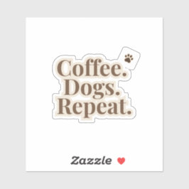 Adesivo Coffee Dogs Repeat Sticker | Dog Lover Coffee
