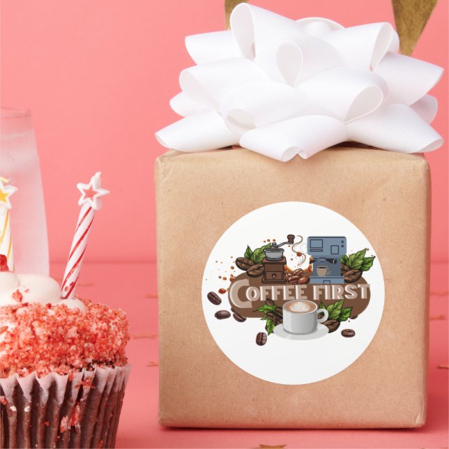 Adesivo Coffee First – Morning Motivation for True Caffein (Festa)