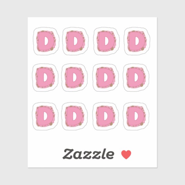 Adesivo Coffee Letter D: Monogram Initial Sheet (Folha)