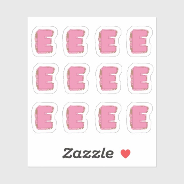 Adesivo Coffee Letter E: Monogram Initial Sheet (Folha)