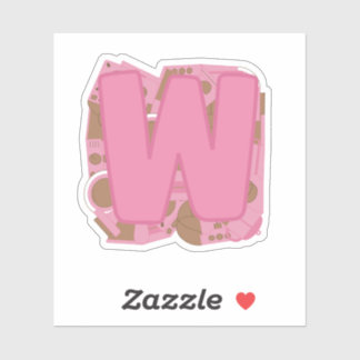 Adesivo Coffee Letter W: Monogram Initial 