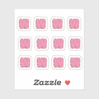 Adesivo Coffee Letter W: Monogram Initial Sheet