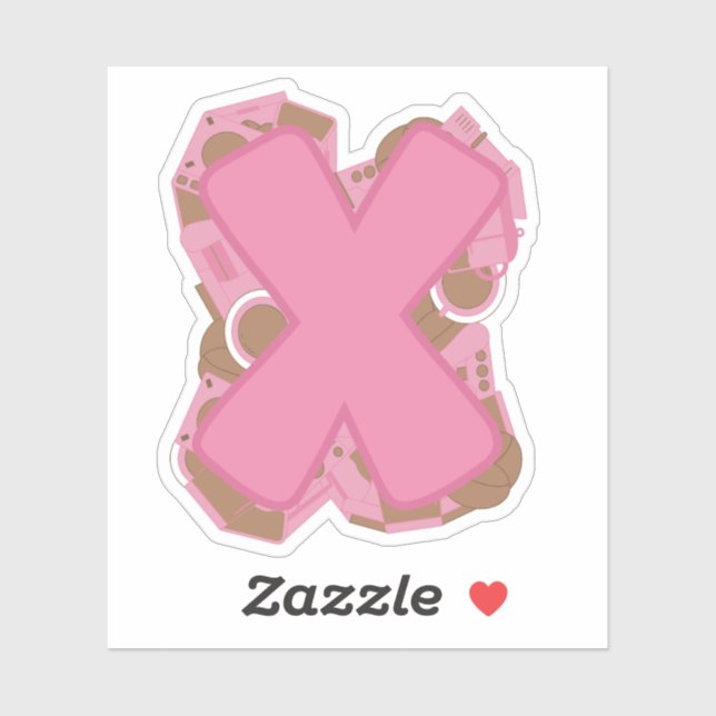 Adesivo Coffee Letter X: Monogram Initial  (Folha)