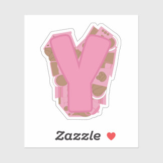 Adesivo Coffee Letter Y: Monogram Initial 