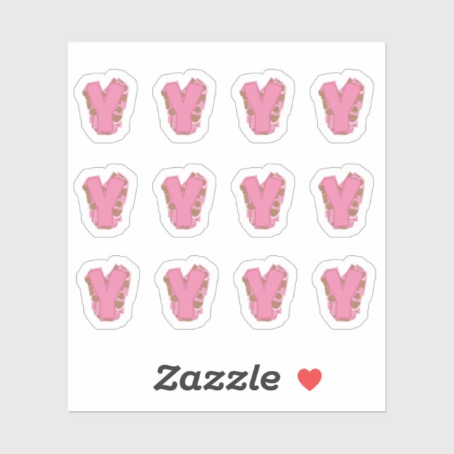 Adesivo Coffee Letter Y: Monogram Initial Sheet (Folha)
