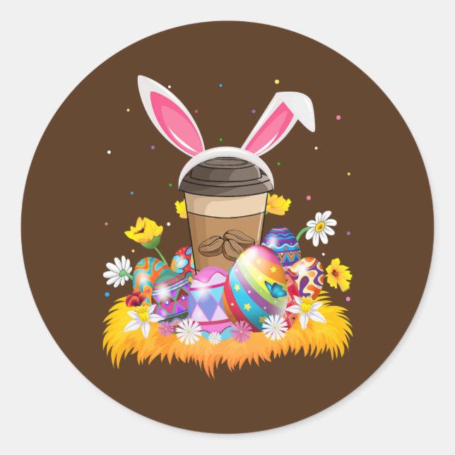 Adesivo Coffee Lover Easter Egg Funny Coffee Easter (Frente)