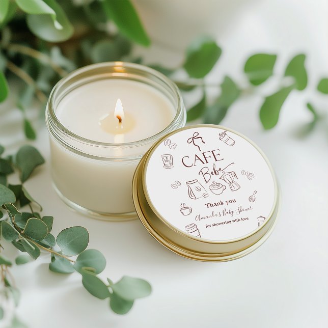 Adesivo Coffee Theme Cafe Bebe Brewing Bow Baby Shower (Criador carregado)