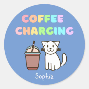 Adesivo Coffee White Coffee Coffee Coffee Caffeine Rainbow