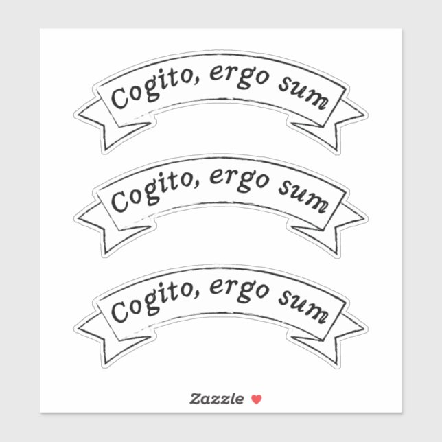 Adesivo Cogito, ergo sum - Penso que, por isso, sou (Folha)