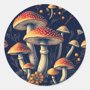Adesivo Cogumelo Amanita Muscaria Escuro Floresta