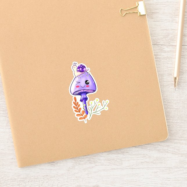 Adesivo cogumelo-do-campo e caracol (Notebook)