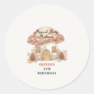Adesivo Cogumelo Mágico Fada 5º aniversário