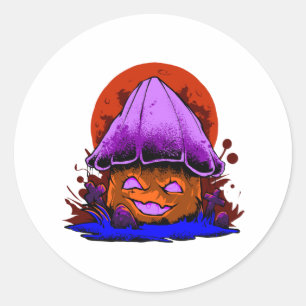 Adesivo cogumelo zumbi assustador festa retrô de Halloween